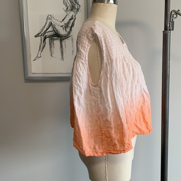 Free People Little Bit of Something Smocked Ombré Top - Picture 3 of 5